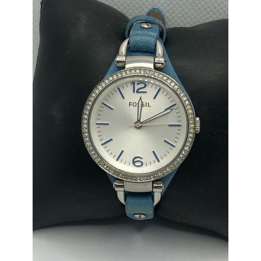 Fossil ES3470 Women's Blue Leather Analog Silver D
